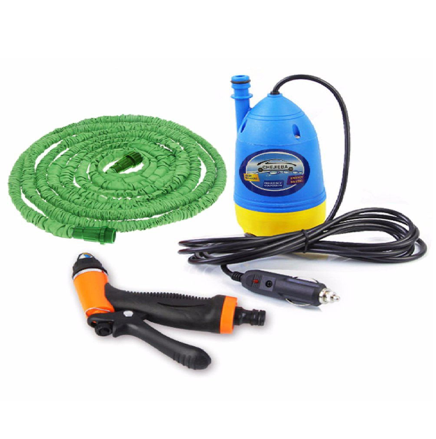 Bộ bơm rửa xe 12V tăng áp tại nhà Chejieba - Siêu tiết kiệm nước