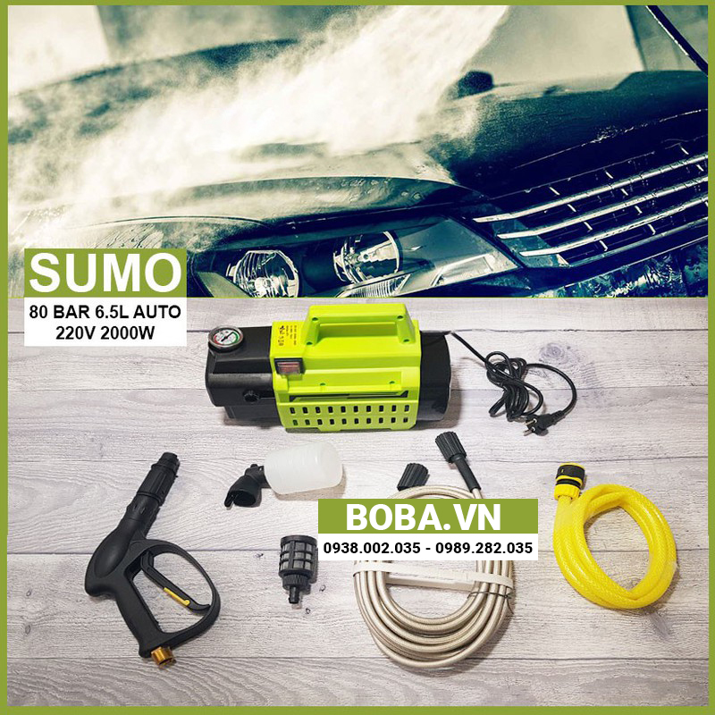 Máy Xịt Rửa Áp Lực Cao 220V 2000W 80Bar SUMO TW01 - Tặng bình bọt tuyết