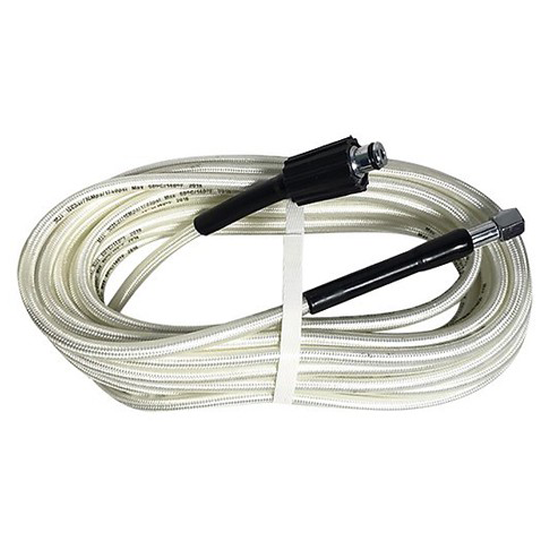 Dây xịt rửa xe 15m (Dây bố trắng - đầu lớn nhỏ) - Răng trong 14mm