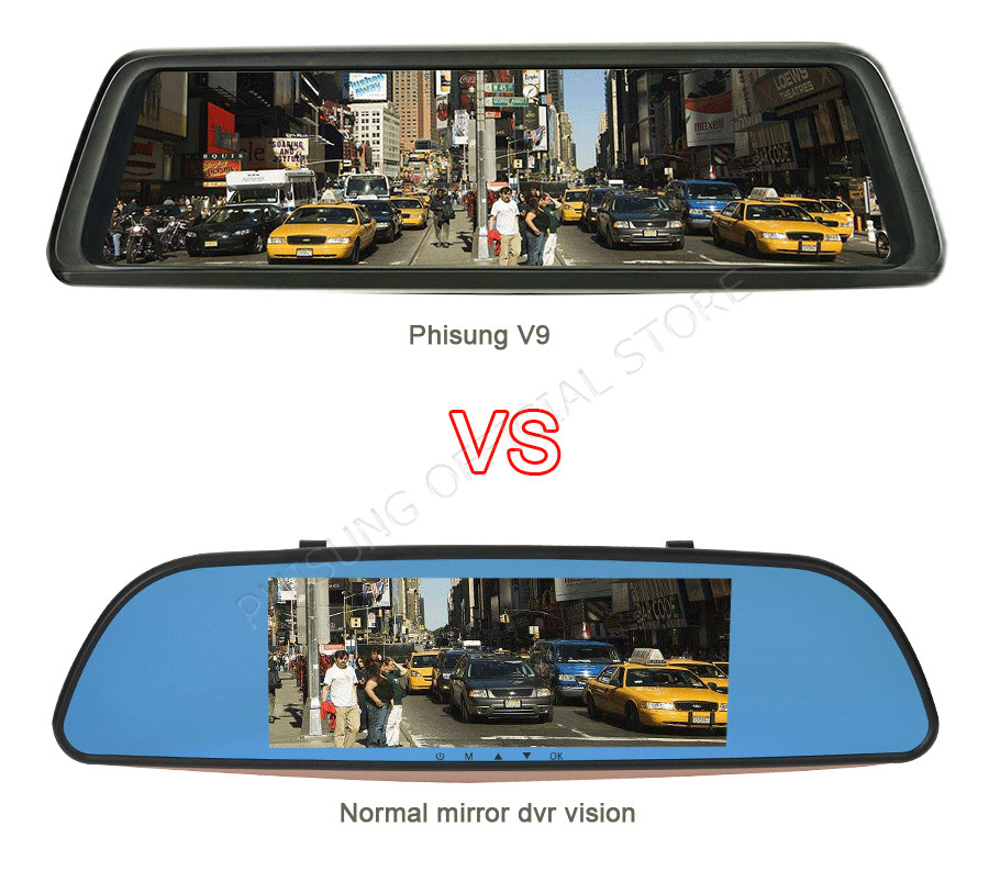 Camera hành trình Phisung V9 - Ống kính kép và tiêu chuẩn ADAS bluetooth wifi