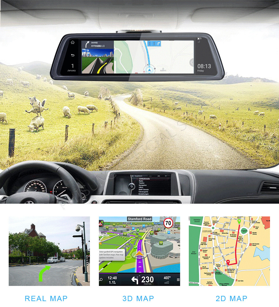 Camera hành trình Phisung V9 - Ống kính kép và tiêu chuẩn ADAS bluetooth wifi