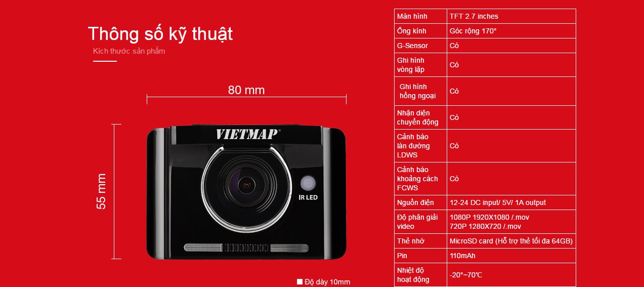 Camera hành trình Vietmap hồng ngoại IR22