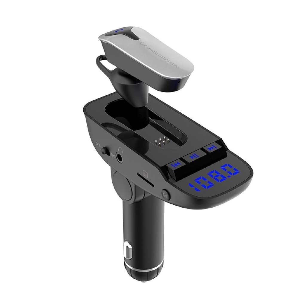 Car Bluedio T6 chính hãng - Đầu sạc kết nối MP3 và Tai nghe bluetooth