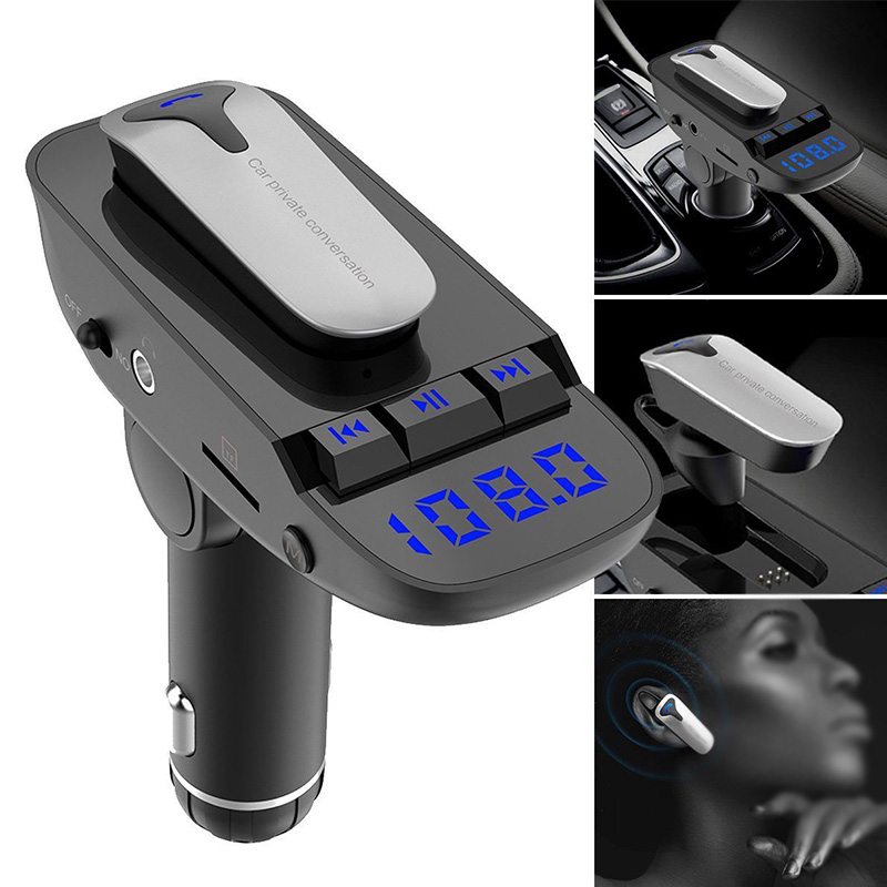 Car Bluedio T6 chính hãng - Đầu sạc kết nối MP3 và Tai nghe bluetooth