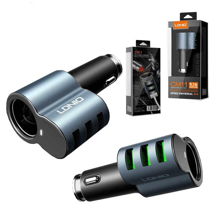 Tai nghe bluetooth kiêm tẩu dock sạc nhanh cho ôtô LDNIO CM21 chính hãng