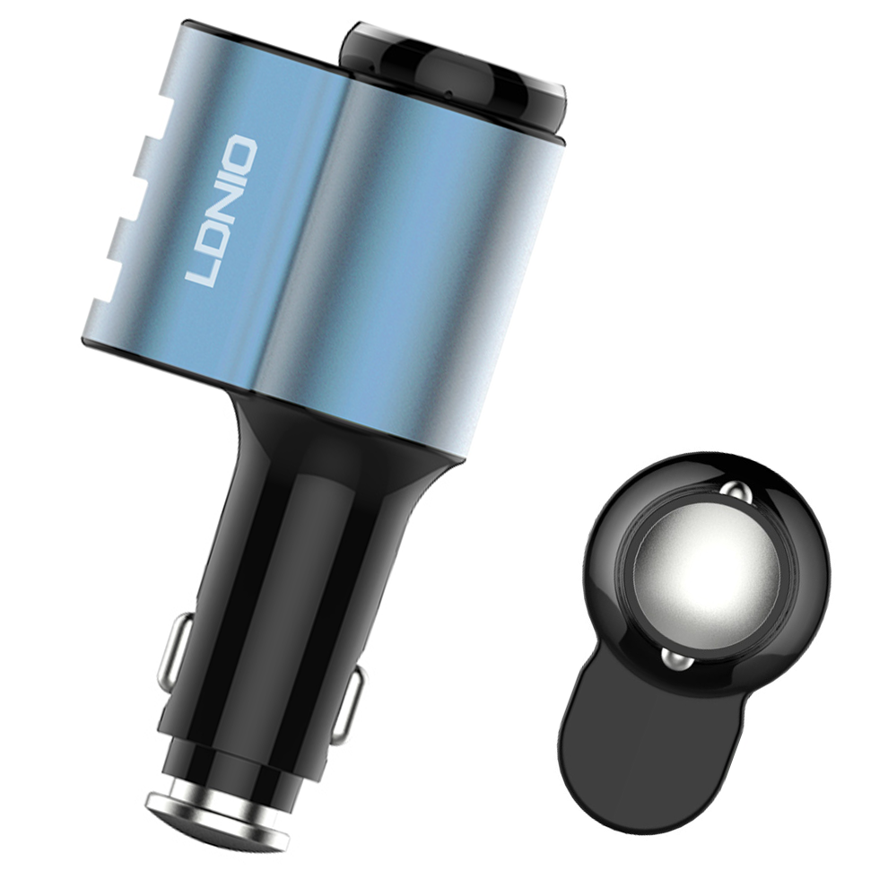 Tai nghe bluetooth kiêm tẩu dock sạc nhanh cho ôtô LDNIO CM21 chính hãng