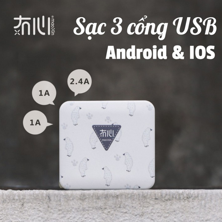 Củ sạc thông minh Maoxin 3 chống đoản mạch cháy nổ - 3 cổng USB