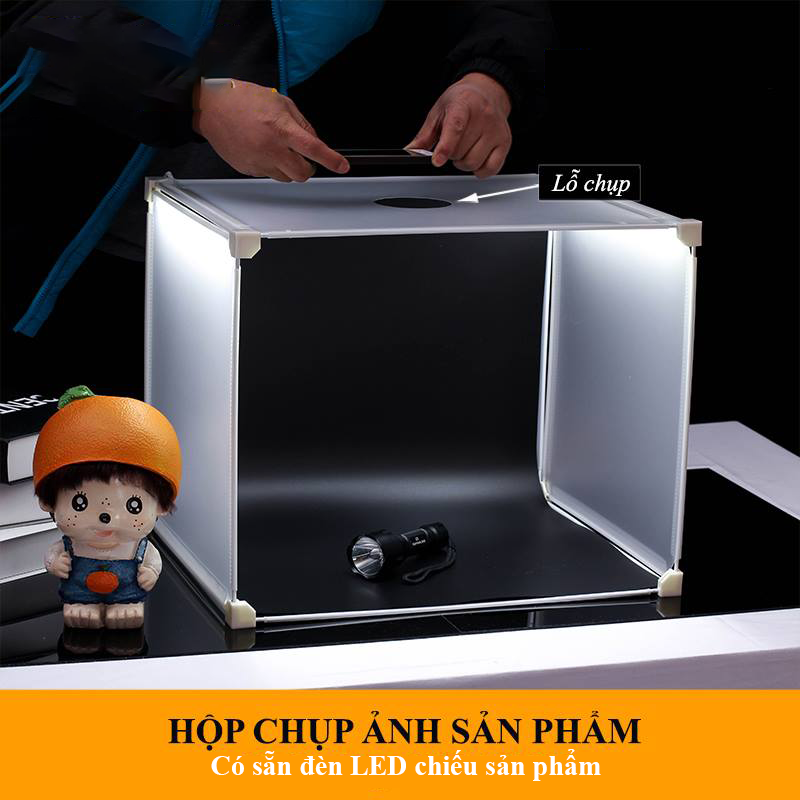 Hộp chụp ảnh sản phẩm có sẵn đèn LED TX5211 (Kích thước 45x35x35)