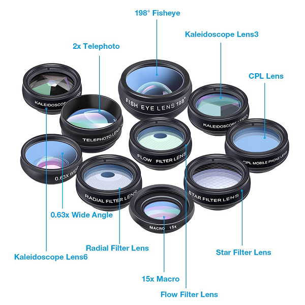 Lens Marco Chụp Cận Cảnh Và Góc Rộng Apexel APL-DG10 10 IN 1