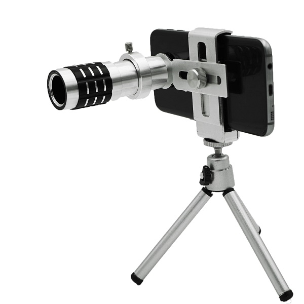 Ống kính zoom tele 12x hỗ trợ xóa phông cho điện thoại H5 - Có Tripod