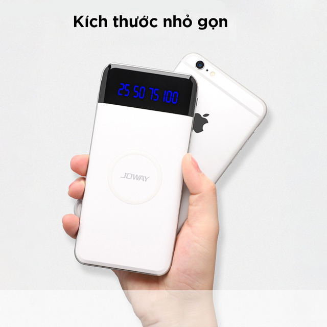 Pin dự phòng kiêm sạc không dây JOWAY JP150 chuẩn QI 10000mAh