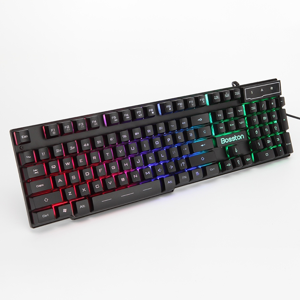 Bàn phím giả cơ  Bosston 808 led Usb 3 màu hiện đại