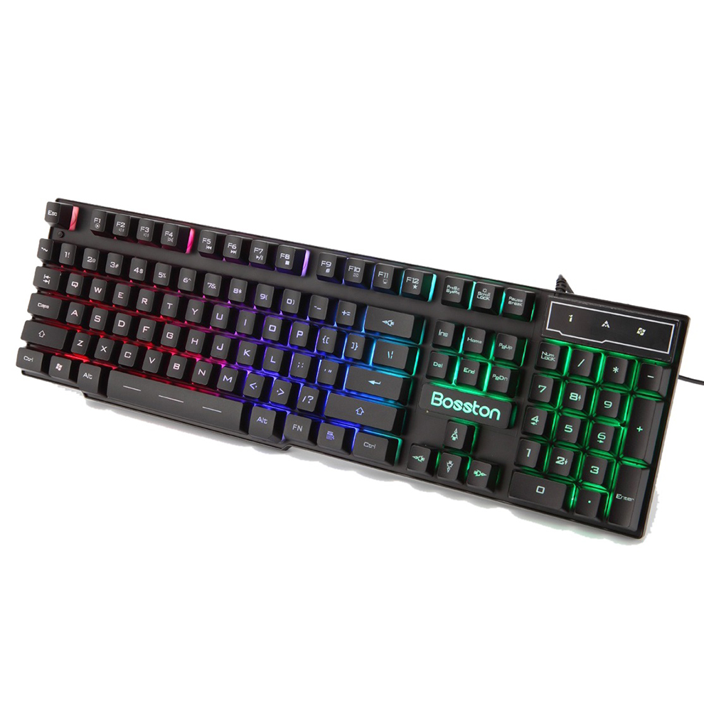Bàn phím giả cơ  Bosston 808 led Usb 3 màu hiện đại