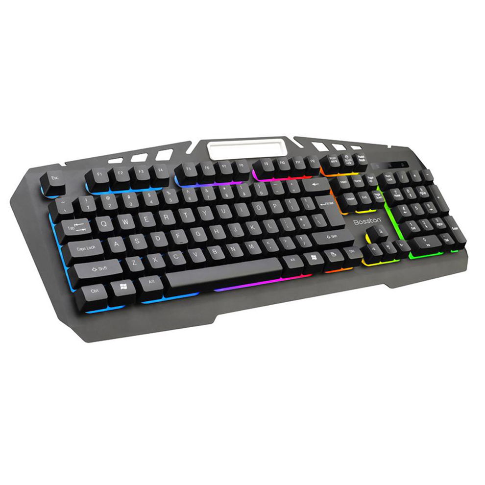 Bàn phím Bosston k330 USB  -  Led nền 7 màu có giá đỡ điện thoại