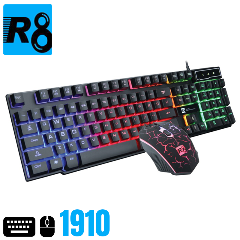 [DEAL SỐC] Combo Bàn phím giả cơ và Chuột chuyên game R8 1910 Led 7 màu có dây