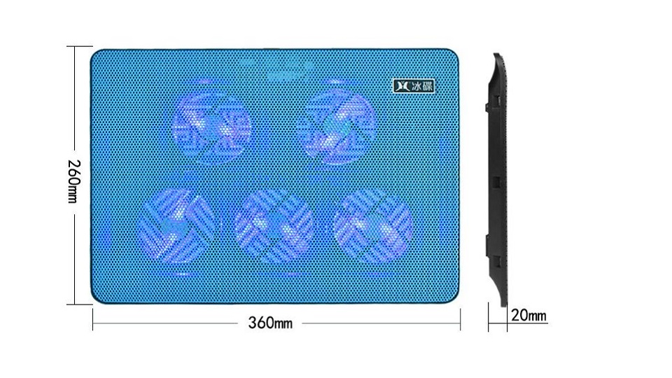 Đế tản nhiệt cho Laptop Q129 - Nhựa ABS 5 Quạt cực mạnh 14 - 17 inch