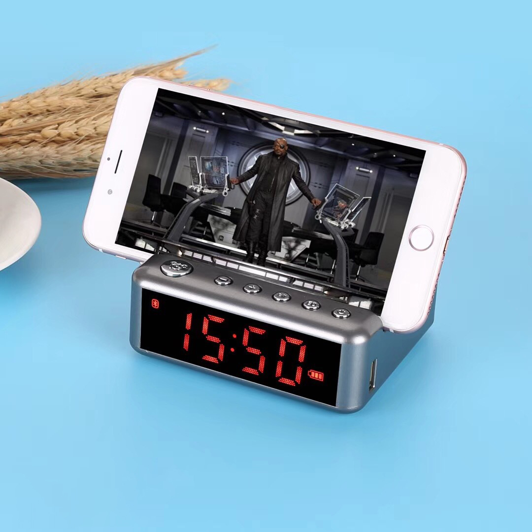 Loa Bluetooth Mini G24 có đồng hồ led báo thức - Kiêm giá đỡ điện thoại