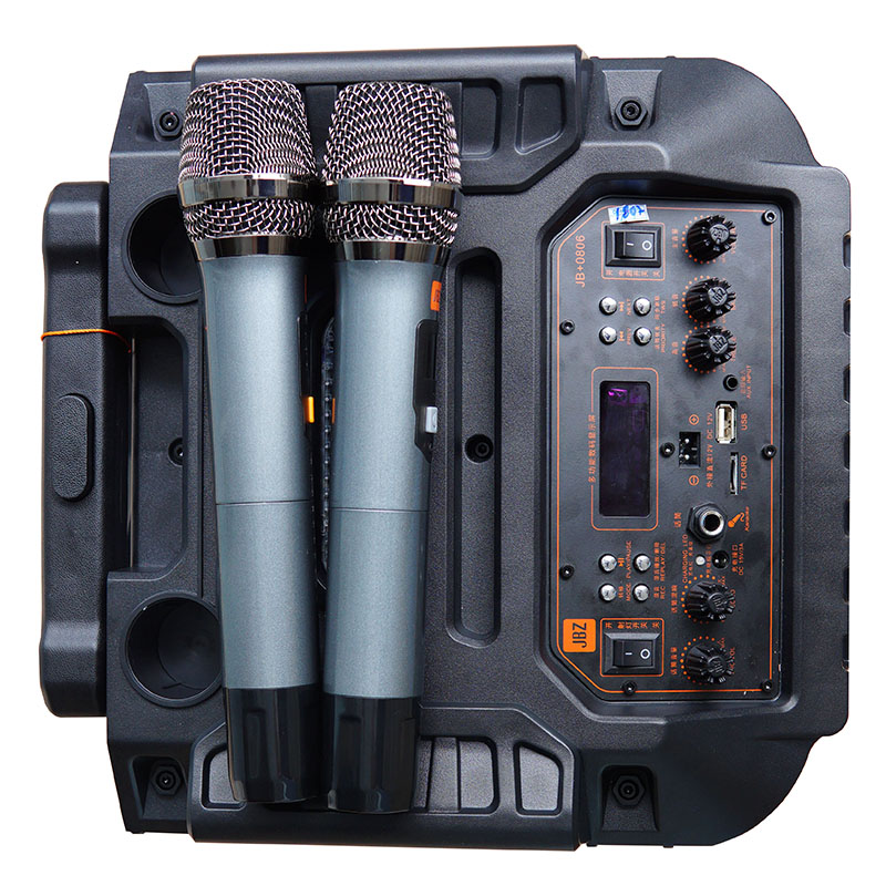 Loa kẹo kéo xách tay JBZ 0806 3 tấc tặng kèm 2 mic không dây