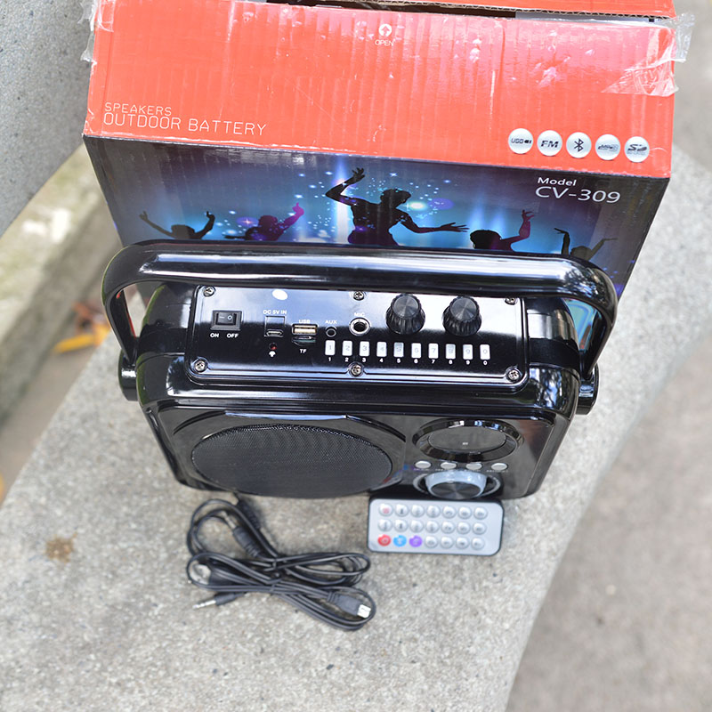 Loa bluetooth karaoke CV 309 - tặng kèm micro có dây