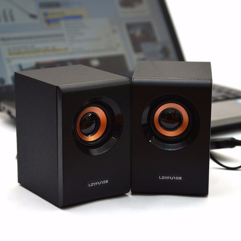 Loa cho máy tính tính mini 2.0 bằng gỗ cực hay