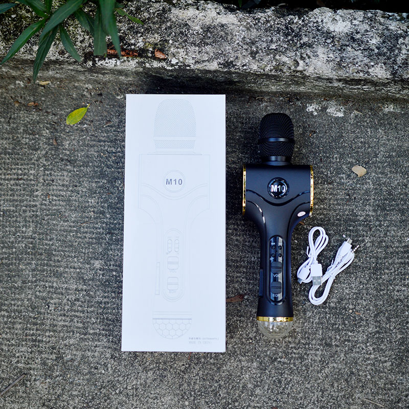 Mic hát karaoke cao cấp TX M10 Đèn Led 2 loa kép