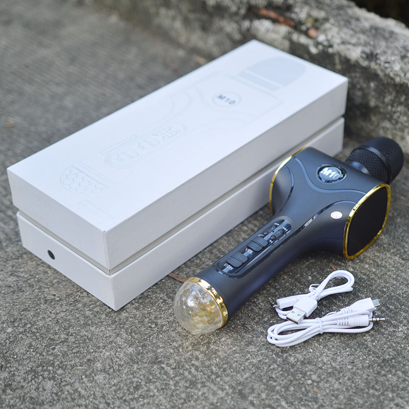 Mic hát karaoke cao cấp TX M10 Đèn Led 2 loa kép