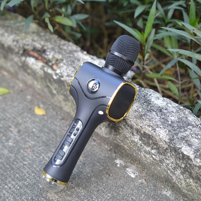 Mic hát karaoke cao cấp TX M10 Đèn Led 2 loa kép