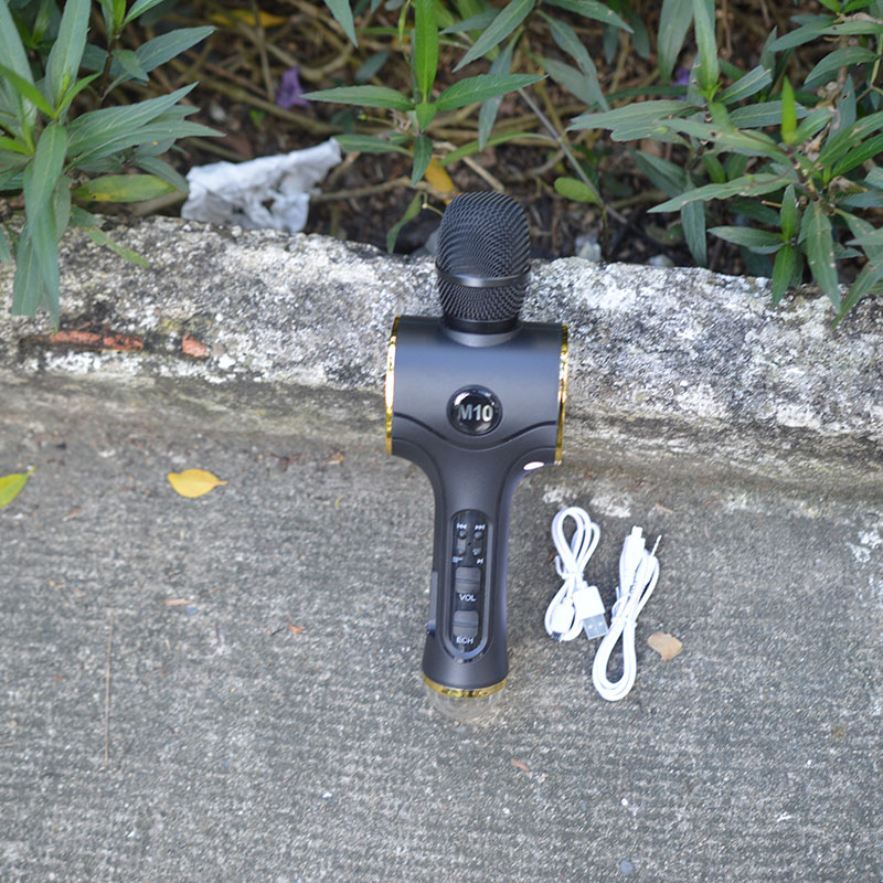 Mic hát karaoke cao cấp TX M10 Đèn Led 2 loa kép