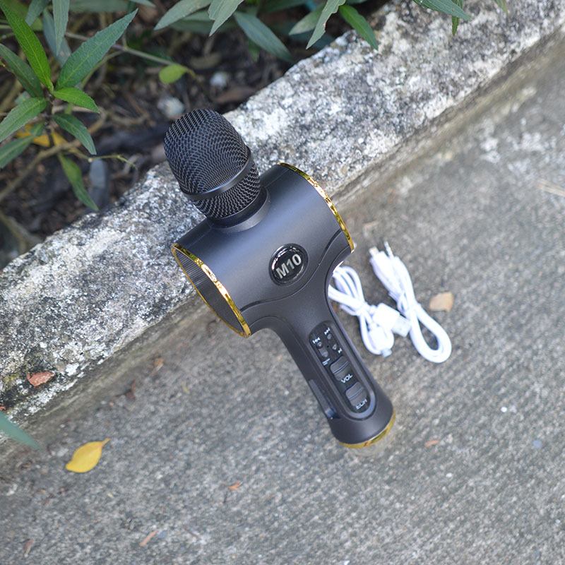 Mic hát karaoke cao cấp TX M10 Đèn Led 2 loa kép