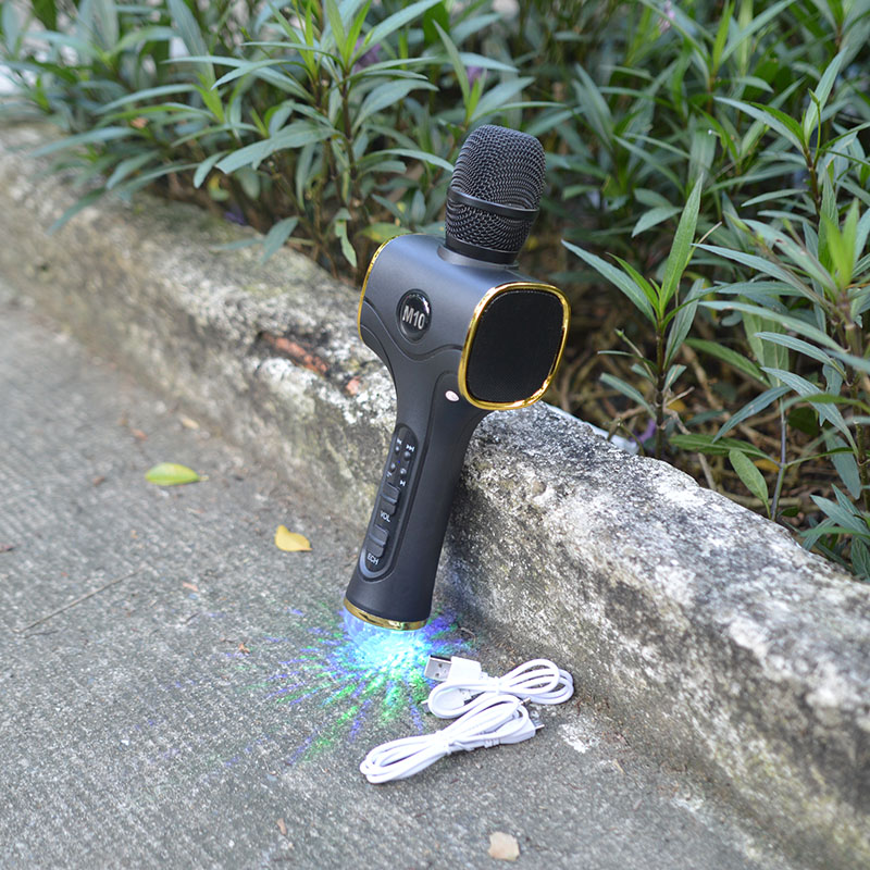 Mic hát karaoke cao cấp TX M10 Đèn Led 2 loa kép