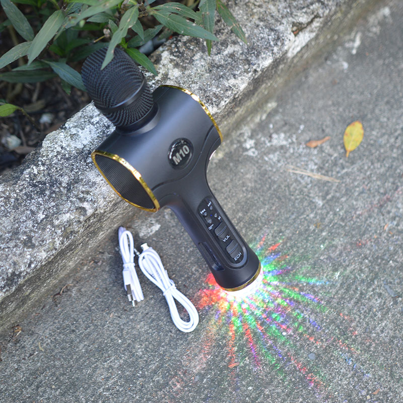 Mic hát karaoke cao cấp TX M10 Đèn Led 2 loa kép