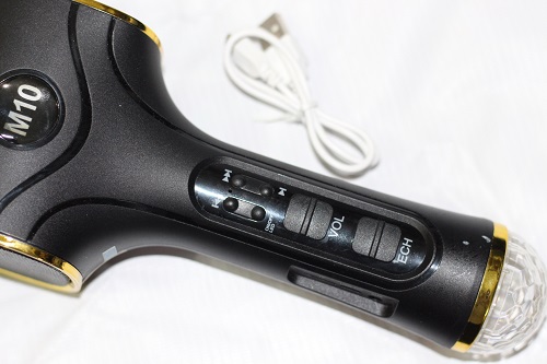 Mic hát karaoke cao cấp TX M10 Đèn Led 2 loa kép