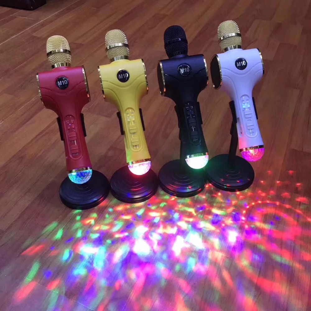 Mic hát karaoke cao cấp TX M10 Đèn Led 2 loa kép