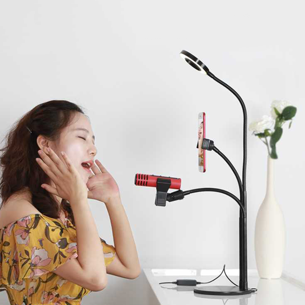 Chân đế để bàn gắn micro thu âm MB5 - 3 IN 1 có đèn Led