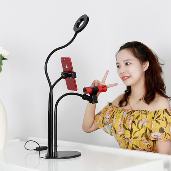 Chân đế để bàn gắn micro thu âm MB5 - 3 IN 1 có đèn Led