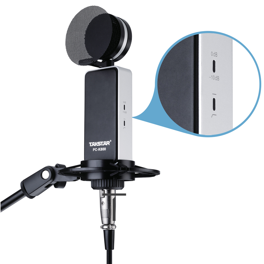 Micro thu âm cao cấp Takstar PC K800 Chính Hãng - Kèm nguồn và dây XLR