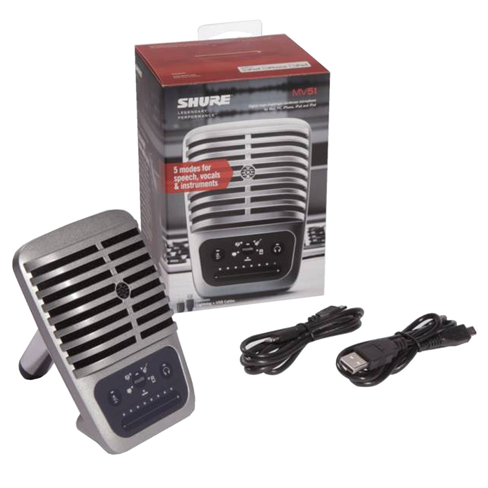 Micro thu âm chuyên nghiệp cao cấp Shure MV51 Chính Hãng - Suport Android IOS