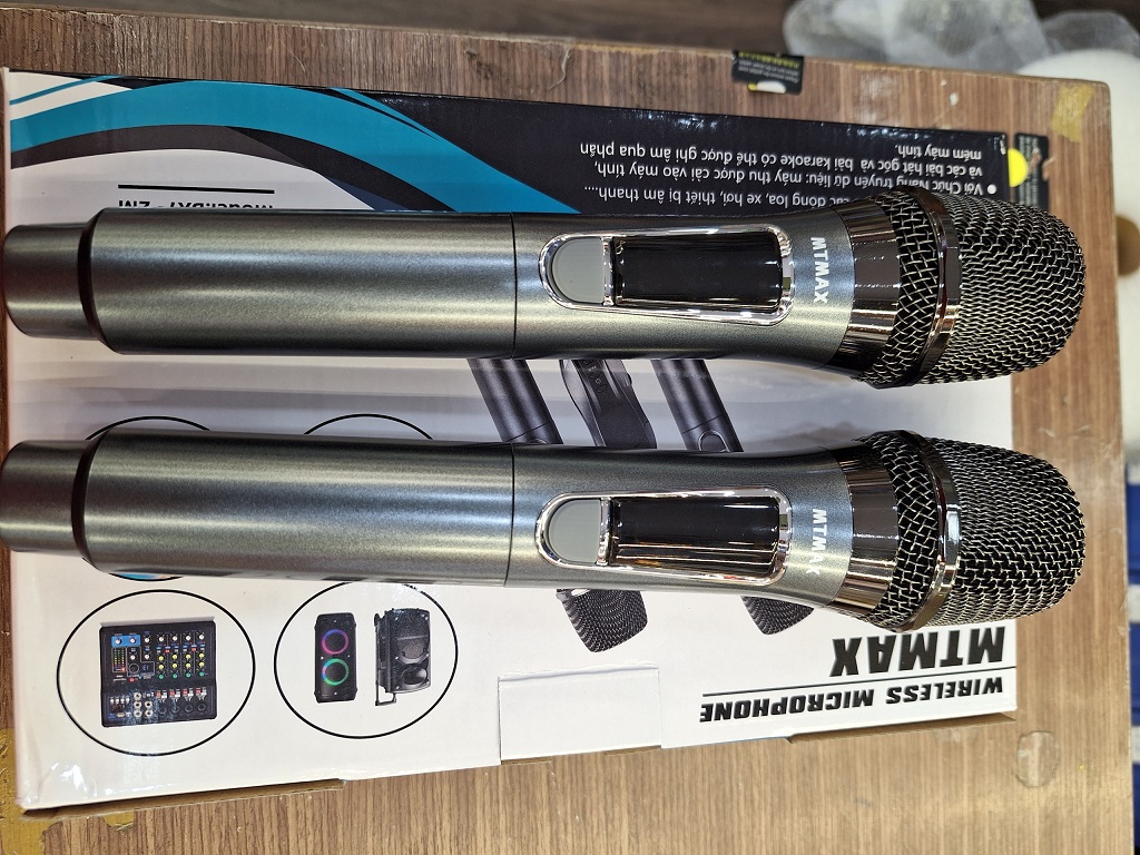 Micro karaoke hát trên xe hơi 2 mic chất lượng cao