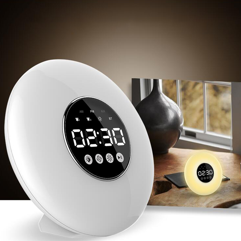 Loa bluetooth J12 kiêm đèn ngủ đồng hồ báo thức - Sync đổi màu qua App trên điện thoại