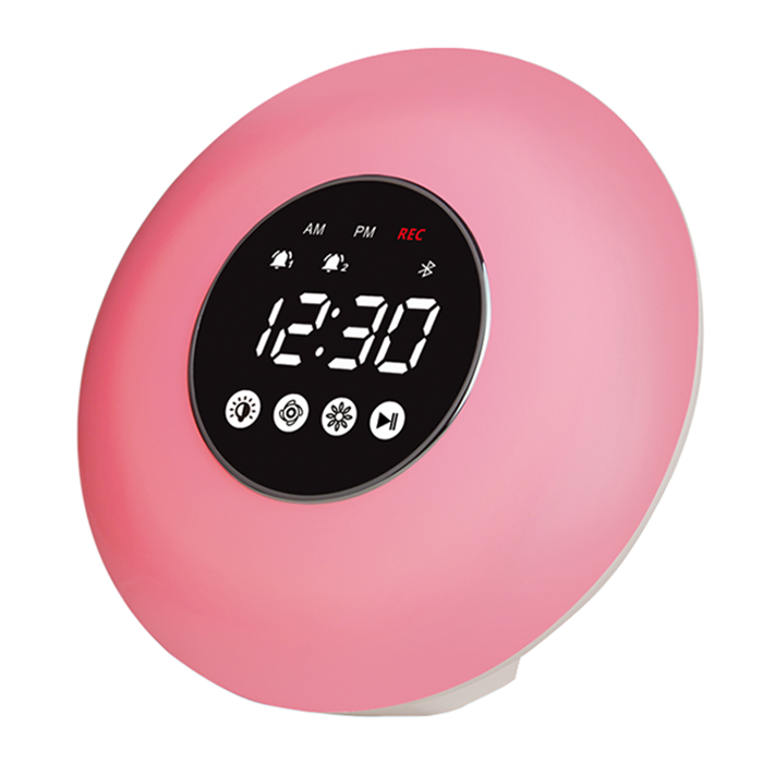 Loa bluetooth J12 kiêm đèn ngủ đồng hồ báo thức - Sync đổi màu qua App trên điện thoại