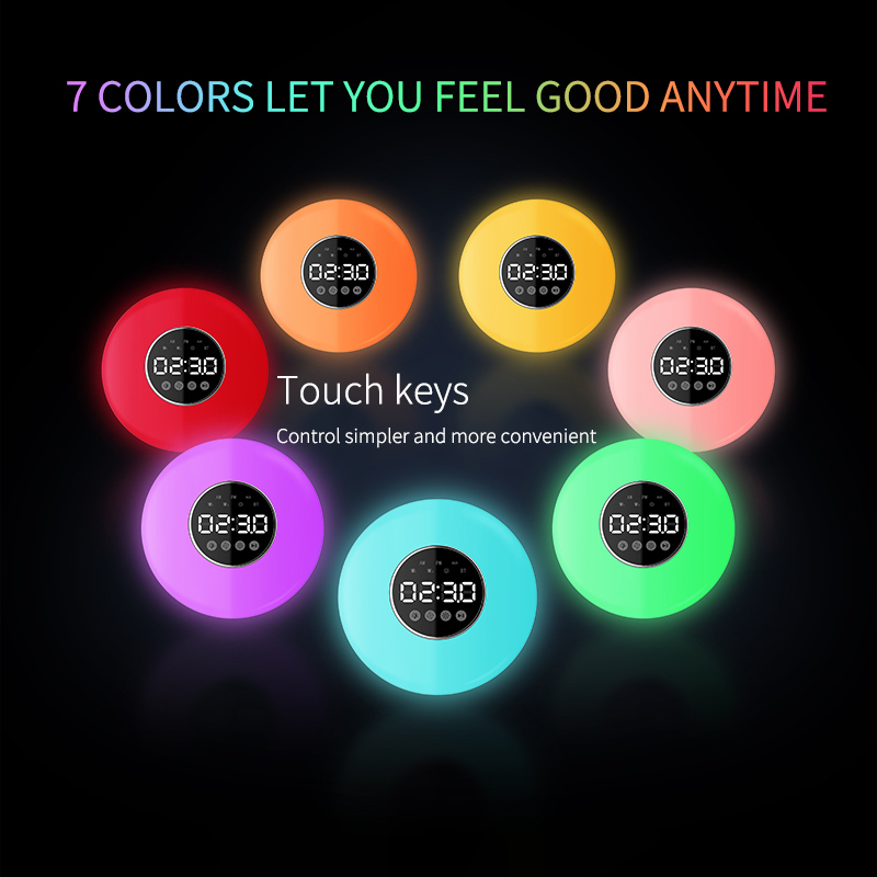 Loa bluetooth J12 kiêm đèn ngủ đồng hồ báo thức - Sync đổi màu qua App trên điện thoại