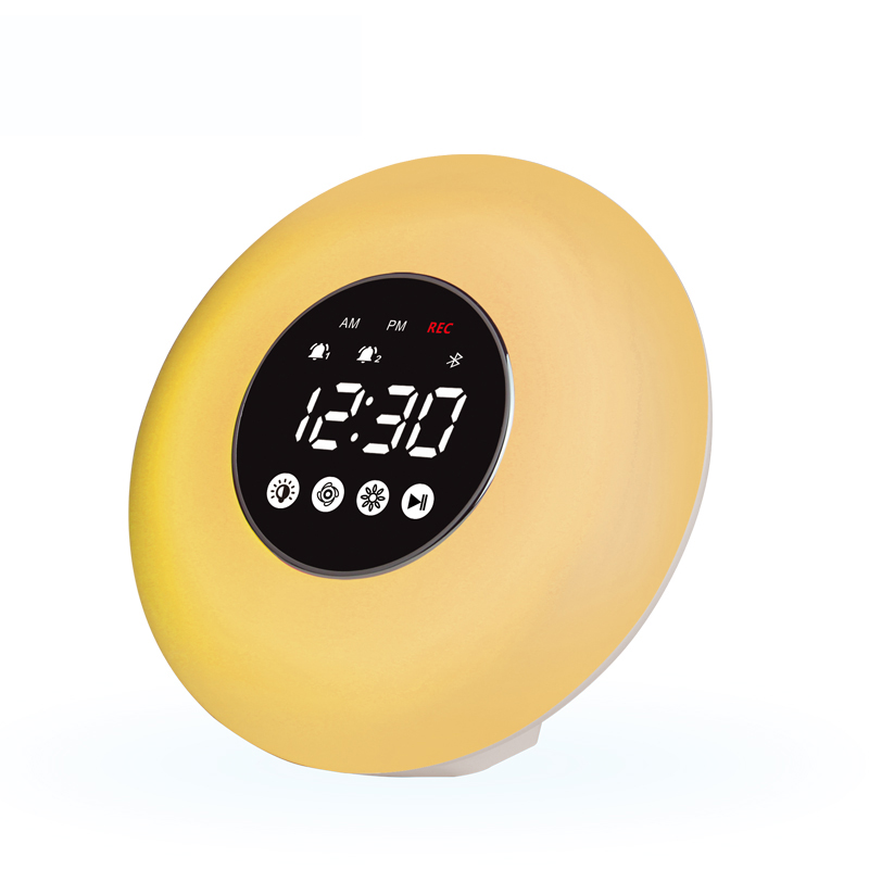 Loa bluetooth J12 kiêm đèn ngủ đồng hồ báo thức - Sync đổi màu qua App trên điện thoại