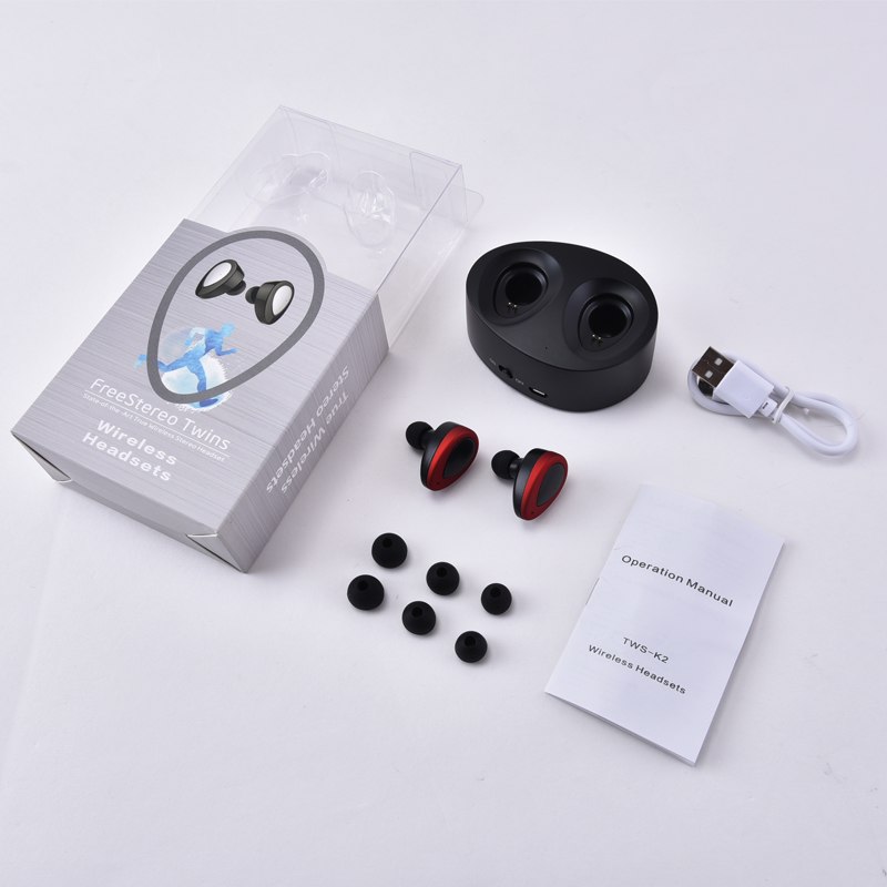 Bộ tai nghe bluetooth không dây hoàn toàn Twin K2 kèm Dock TWS