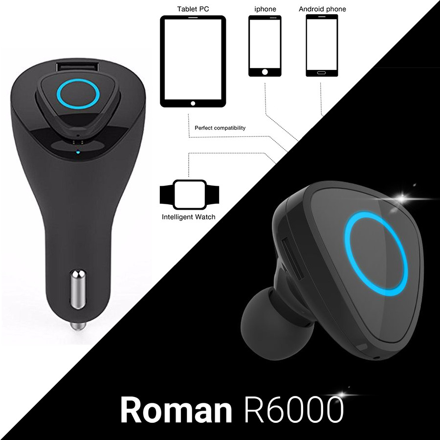 Tai nghe bluetooth trên ôtô cao cấp Roman R6000 chính hãng