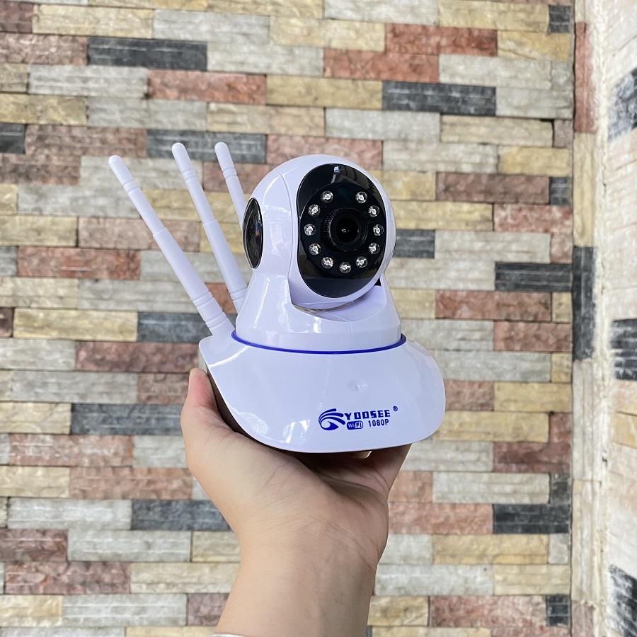 Camera ip wifi đàm thoại 2 chiều Yoosee 3 ăng ten FullHD 2MP chất lượng 1080