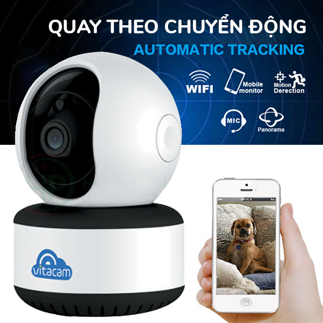 Camera ip Vitacam C1080 - H.265X có quay tracking chuyển động theo người