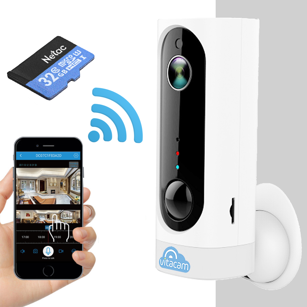 Camera IP Wifi Vitacam BA1080  Full HD1080 tích hợp pin 3000Mah -130 Độ tặng kèm thẻ 32GB