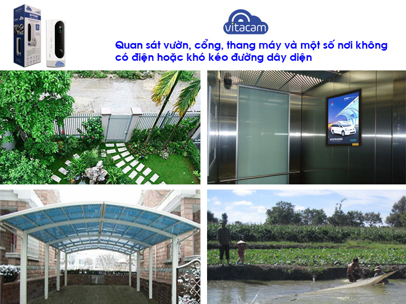 Camera IP Wifi Vitacam BA1080 Full HD1080 tích hợp pin 3000Mah -130 Độ tặng kèm thẻ 32GB