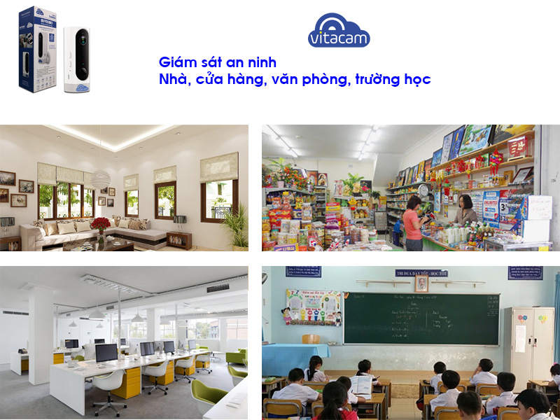 Camera IP Wifi Vitacam BA1080 Full HD1080 tích hợp pin 3000Mah -130 Độ tặng kèm thẻ 32GB