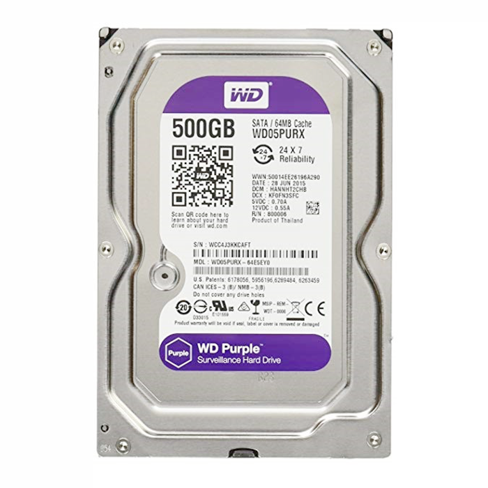 Ổ cứng HDD Western 500GB Tím - Chuyên cho đầu ghi Renew